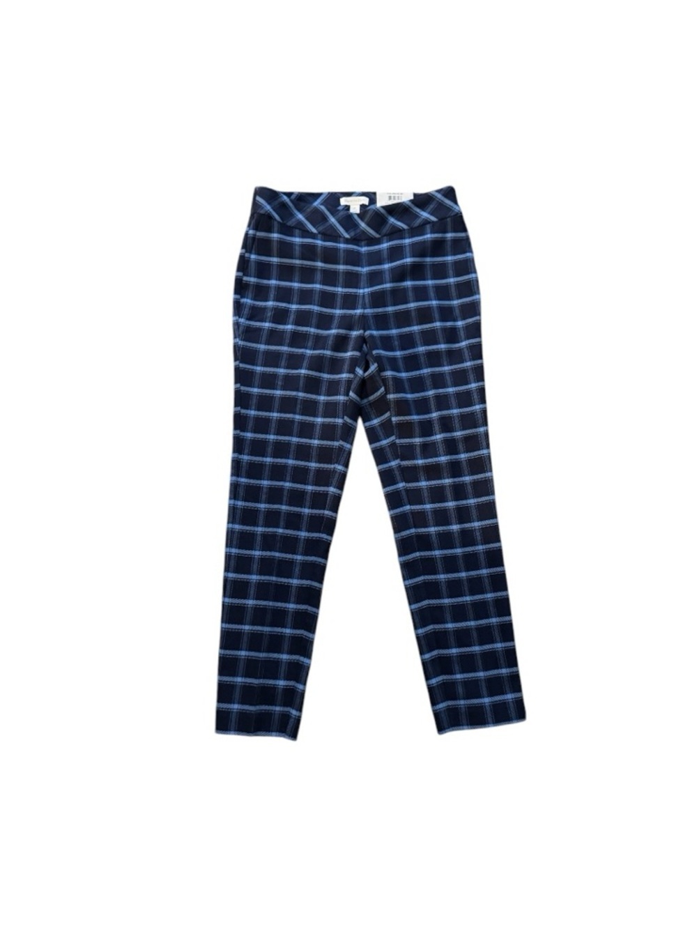 Charter Club Navy & Light Blue Plaid Ankle Pants